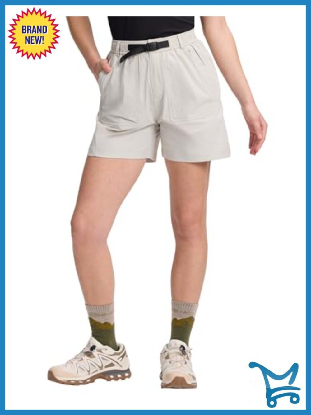 Women's 5" Quick Dry Hiking Shorts with Elastic Buckle Belt Lightweight Stretch